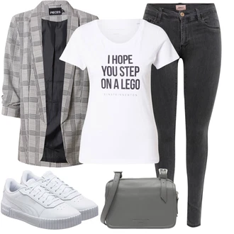 Outfity s oblekem s Šedá/Světle Modrá/Modrá/Bílá Nízká Teniska/Volnočasová bota/Letní tenisky/Úzká teniska/Kožené tenisky/Skate Bota Puma "Sportovní letní outfity"