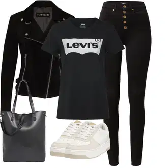 Motorka Zima Outfit s Černá Bunda Motorkářské Bund/Vlněná Bund/Bunda s Bočním Zipem/Motorkářská Bunda Freaky Nation "Sportovní letní outfity"Look: Jízda na koni, Motorka