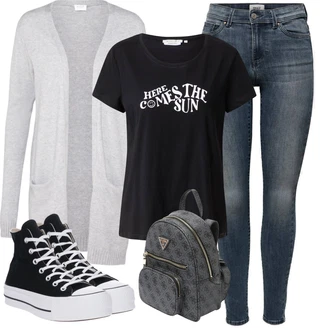 Outfity pro léto s Šedá Converse "Sportovní letní outfity"
