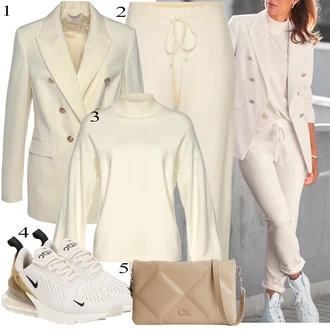 Cool Outfit s Krémová/Béžová/Bílá/Khaki Dlouhá Kalhoty/Relaxační kalhoty/Bavlněná Kalhoty/Teplák Kožená Pánská Bund/Domácí Kalhoty/3/4 Kalhoty/Navlékací Kalhoty/Sportovní kalhoty střední délky/Žerzejová Kalhoty/Fleecová Kalhoty/Lněné Kalhoty/Mušelínové kalhoty/Pyžamová Kalhoty Lascana "Outfit na podzim"Look: Ležérní, Klasické, Cool, Venkovní, Unisex, Vintage