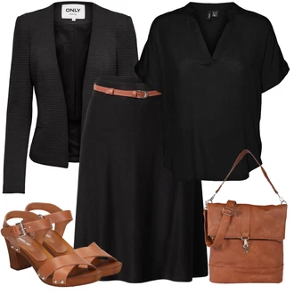 Outfity na Nový rok Móda pro plnoštíhlé s Černá/Tmavě šedá/Hnědá Krátké Sako/Pletený Sako Only "Stylová letní nálada"