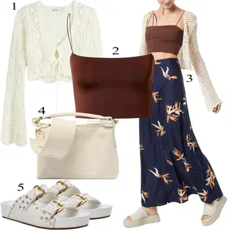 outfit mit Krem bershka "poletni videz"