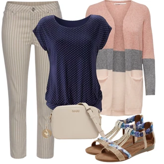 Zima Outfit s Béžová/Hnědá/Khaki Mušelínové kalhoty/Manšestrový Legíny/Kalhoty s nášivkou uprostřed/Pletený Legín Lascana "Vkusný letní outfit"