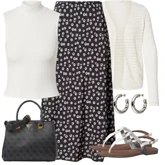 Outfity pro zábavu S křivkami s Krémová/Bílá Pletenina veľkej veľkosti Only "Vkusný letní outfit"
