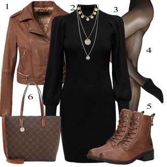 Jesenske Outfiti Polnejša mit Oranžna/Temno rjava/Rjava Plašč/Jakna Oakwood "Obleka za jesen"