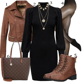 Jesenske Outfiti Polnejša mit Oranžna/Temno rjava/Rjava Plašč/Jakna Oakwood "Obleka za jesen"