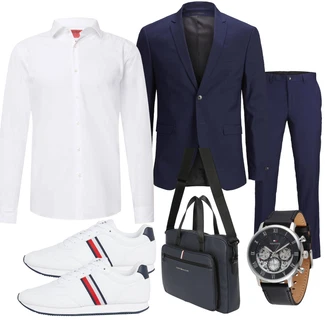 Outfit mit DunkelBlau/Blau Anzug/Sakko/Kostüm jack & jones premium "Business Outfit"