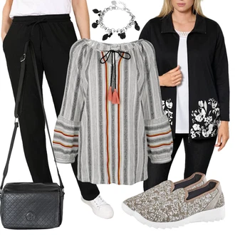 Outfit s Šedá Pantofle "Cool podzimní outfit"