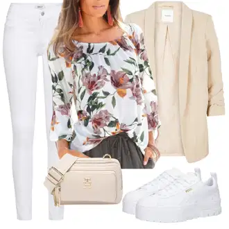 Moderní Outfit s Bílá/Hnědá/Černá Džín s Širokou Nohavicí/Dámské Džíny s Délkou 7/8/Zvonové Džíny/Zkrácené Džíny/Formální Košile/Džíny Culottes/Plisované Džíny Only "Cool podzimní outfit"Look: Styl, Cool, Francouzské, Italský, Námořní, Moderní, Mom, Krásný, Španělské, Western, Old Money, 70tá léta