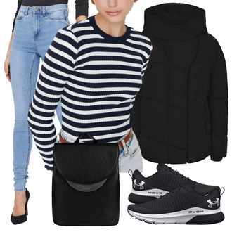 Outfit s Bílá Teniska Under Armour "Cool podzimní outfit"
