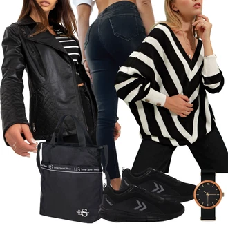 Outfit s Bílá/Krémová/Hnědá/Fialová/Oranžová/Černá Zavinovací svetr/Kardigán s výstřihem do V/Vintage svetr/Svetr s podšívkou/Pončo & Kimono Pletené pončo trend alaçatı stili "Cool podzimní outfit"
