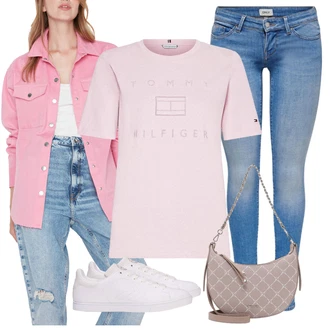 Outfit s Krémová/Bílá Teniska Hummel "Cool podzimní outfit"