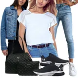 Halenky s Výstřihem na Ramena 2 v 1 Outfity image