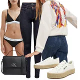 Béžové svetry s kapucí outfity image