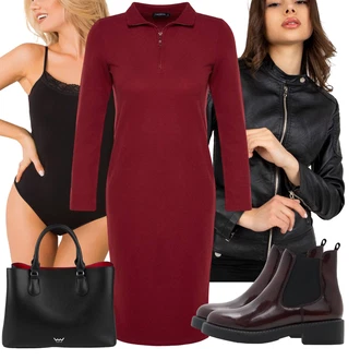 Outfity s kotníkovými botami s Černá/Tmavě červená/Fialová/Červená/Bílá/Růžová Taška Přes Rameno Vuch "Cool podzimní outfit"
