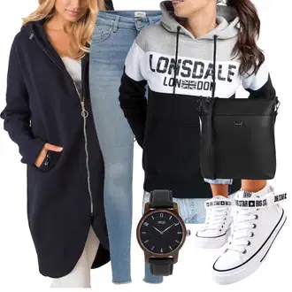 Outfit s Mikina Lonsdale "Cool podzimní outfit"
