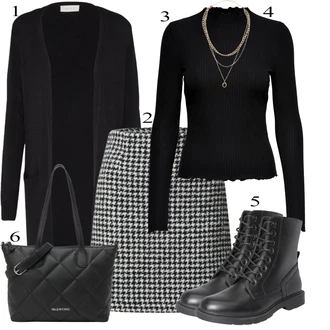 Jesenske Outfiti Polnejša mit Črna Vila "Obleka za jesen"