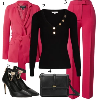 outfit mit Rdeča Karen Millen, Rdeča Karen Millen "Obleka za jesen"