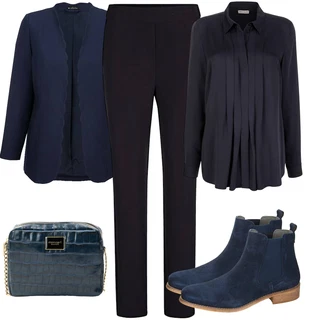 Outfit s Černá Košilová Blůza "Elegantní podzimní outfit"