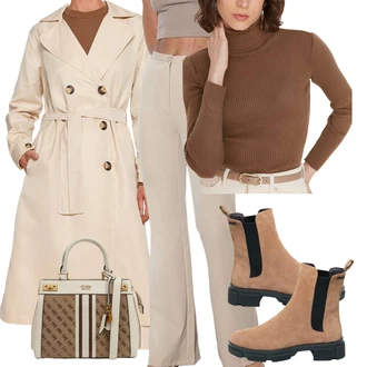 Outfit s Kozačka Kotníková Bota Big Star "Elegantní podzimní outfit"