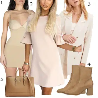 Outfit sa Bež Komplet gaćica za grudnjak/Tijelo bez žica/Korselet/Korektivne gaćice/Top i Haljina Za Oblikovanje/Prozirni Body/Body s žicom bodyboo "Jesenski outfiti"