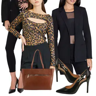 Outfit s Černá/Hnědá Zkrácené Džíny/Džíny s Rozparkem/Kotníková Bota/Džíny s Dírou/High Waist Džínové Kalhoty/Kožená bunda/Dámské Džíny s Délkou 7/8 Trendyol "Elegantní podzimní outfit"