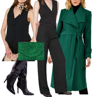 Outfity na podzim Šik s Zelená Taška Na Svatbu/Ledvinka art of polo "Elegantní podzimní outfit"Look: Fancy, 20 léta, Elegantní, Glamourové, Lesk, Šik, Klasické, Skromné