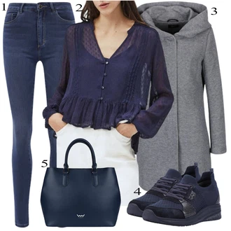 Nevěsta Outfit s High Waist Džínové Kalhoty/Džíny s Rozparkem/Džín s Nízkým Pasem/Push up Džín/Kožená bunda/Navlékací džíny/Kožené Boty/Termální Džíny Only "Cool podzimní outfit"