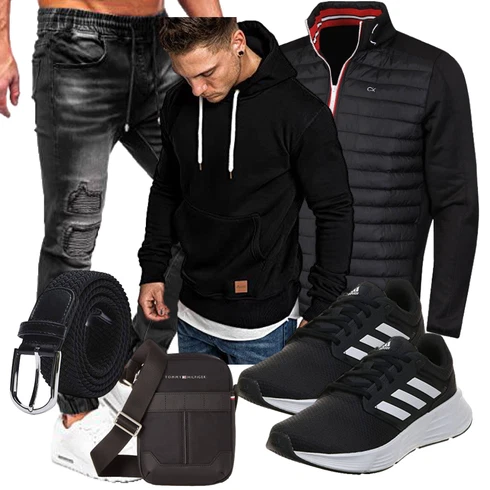 Schwarz/Hellblau Hoodie Sport Sweatshirt/Hoodie/Unisex Hoodie/Strick Hoodie/Sport Hoodie/Ausgefallener Hoodie/Kapuzenpullover REPUBLIX kombinieren
