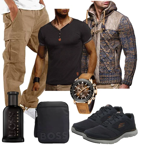 Cropped Braun Lange Hose Generic kombinieren