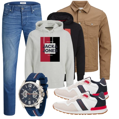 Winter Blau/Hellblau Low Rise Jean/Slim Fit Jeans/Herren Lederjacke/Damen 7/8-Länge Jeans/Winterjacke/Leder Schuhe/Low Waist Jean/Straight Leg Jean/Sportschuhe/Tapered-Jeans/Knöchelstiefel/Cropped Jeans/Regular-Fit Jeans Jack & Jones kombinieren