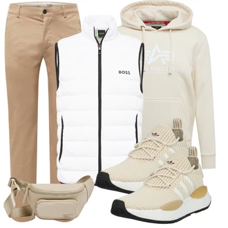 Coole Outfit mit Beige/Khaki Teddy Sneaker/Sommer Sneaker/Socke Schuh/Schuh Ohne Schnürsenkel/Sneaker Low/Winter Sneaker Adidas Originals "Freizeit Outfit"Look: Sportlich, Steampunk, Coole, Schön, Esthetische, Outdoor, Löwe, Streetwear, Unisex, Retro, Casual, Trendige, Elegant