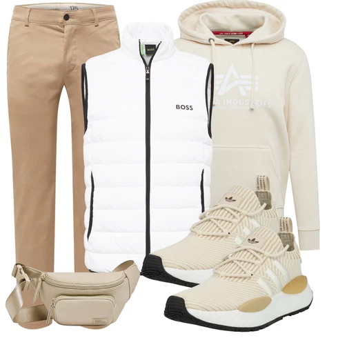 Sommer Braun/Beige/Khaki Twill Hose/Boyfriend Hose/Slim Hose SELECTED HOMME kombinieren