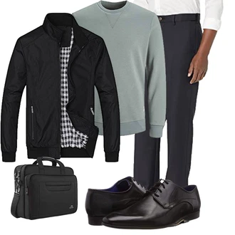 Wide Leg Outfit mit Blau/Grau/Dunkelblau/Dunkelgrau/Hellgrau/Khaki Amazon Essentials "Freizeit Outfit"