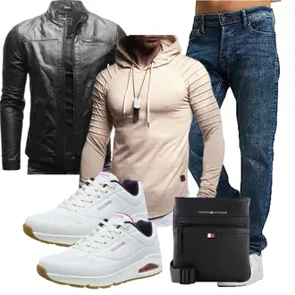 Party Outfits mit Schwarz Unkategorisiert Jack & Jones, Schwarz Unkategorisiert Tommy Hilfiger "Freizeit Outfit"