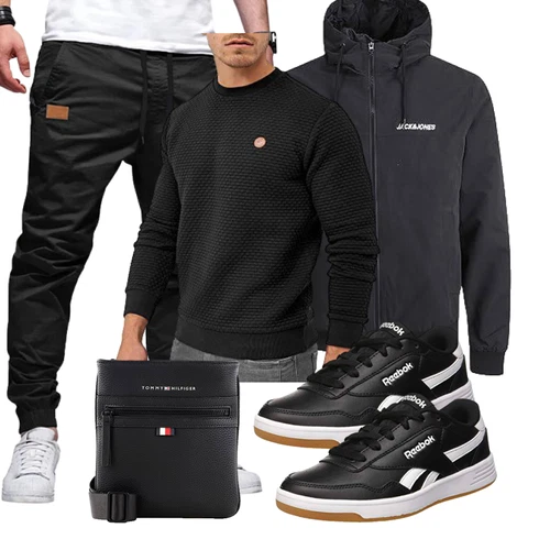 Schwarz/Grau/Gelb/Dunkelgrau/Braun CoachJacke/KapuzenJacke/LaufJacke/FunktionsJacke/SegelJacke/Windbreaker Jacke Jack & Jones kombinieren