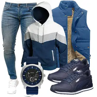 Party Outfits mit Schwarz Kapuzenpullover Furpazven, Schwarz Unkategorisiert Fossil, Schwarz Unkategorisiert Puma "Freizeit Outfit"