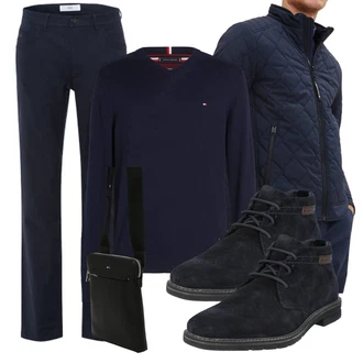 Outfit mit Schwarz Umhängetasche/Mannstasche/Notebook Tasche/Handytasche Boss "Freizeit Outfit"