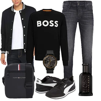 Cropped Outfit mit Schwarz/Braun/Gold/Rosa Women's Fleece Sweatshirts/Unisex Hoodie/Sport Sweatshirt/Damen Pullover Boss "Freizeit Outfit"