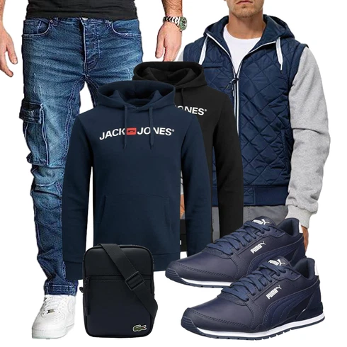 Dunkelblau Damen Pullover/Sport Hoodie/Partner Hoodie/Ausgefallener Hoodie/Hoodie/Unisex Hoodie Jack & Jones kombinieren