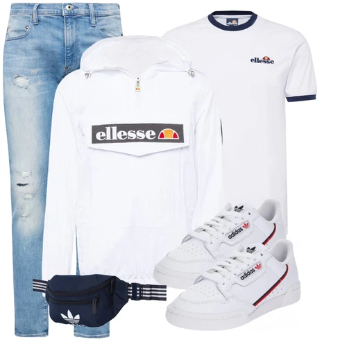 Weiß/Grau/Schwarz/Dunkelblau/Creme Bluse Große Größe/Shirt & Top Große Größe/Kurzarm T-Shirt/Sport-T-Shirt/Ausgefallenes T-shirt/Funktions T-Shirt/Mesh Shirt/Shirt/Print Shirt/Casual T-Shirt/Laufschuhe für Männer Ellesse kombinieren