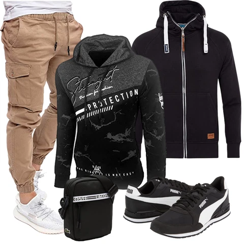 Sommer Beige/Khaki Boyfriend Hose/Jogger Hose/FreizeitHose/Cargo-JoggingHose PITTMAN kombinieren