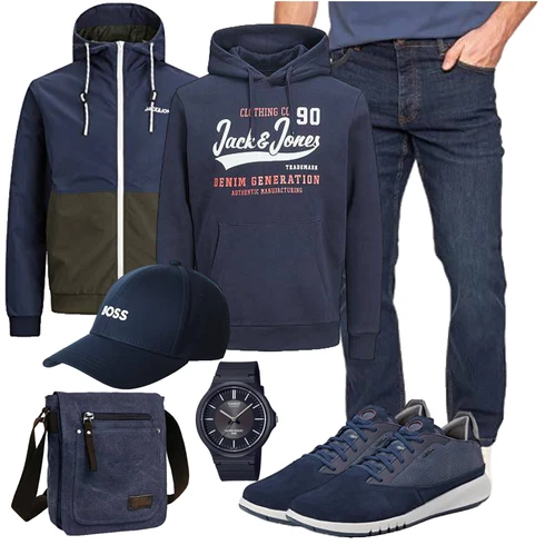 Dunkelblau/Blau/Hellblau/Lila Damen Pullover/Sport Sweatshirt/Ausgefallener Hoodie/Partner Hoodie/Unisex Hoodie/Hoodie/Sport Hoodie/Vintage Hoodie Jack & Jones kombinieren