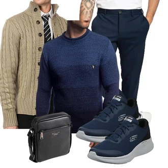 Outfit mit Khaki/Beige Cordweste/Wollweste/Modern Pullunder Generisch "Freizeit Outfit"