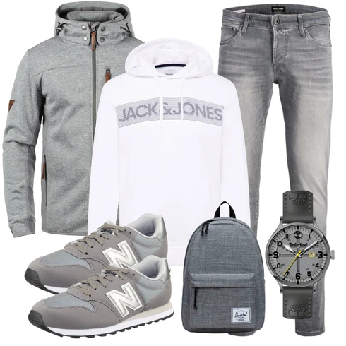 Grau/HellGrau/DunkelGrau Biker Jeans/Slim Fit Jeans/Lederjacke/Low Rise Jean/Leder Schuhe/Herren Lederjacke/Jeans mit Schlitz/Low Waist Jean/Winterjacke Jack & Jones kombinieren