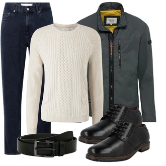 Outfit mit Schwarz/Hellblau vegane schuhe/Business-Schuh/Schnürer/Oxford Schuh/Vintage Schnürschuh Bugatti "Freizeit Outfit"