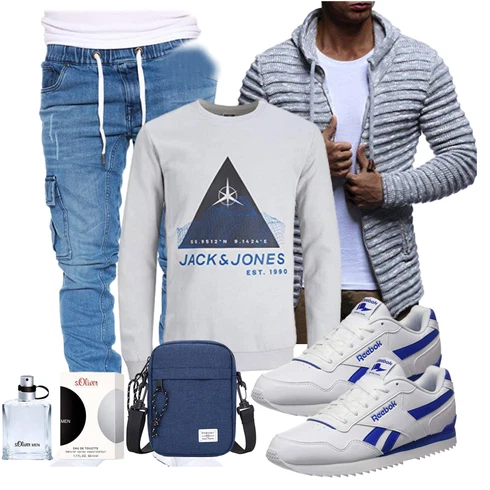 Kurz Silber/Blau/Schwarz/Grau Sport Sweatshirt/Damen Pullover Jack & Jones kombinieren