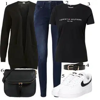 Black Outfits Estetski mit Bela/Črna/Modra Skate Obutev/Vintage superga/Usnjene superge/Superge Nizka Nike Sportswear "Obleka za jesen"Look: Estetski, Okus slabih, Ekstravaganten, Hip Hop, Lepo, Rap, Skater, Športno
