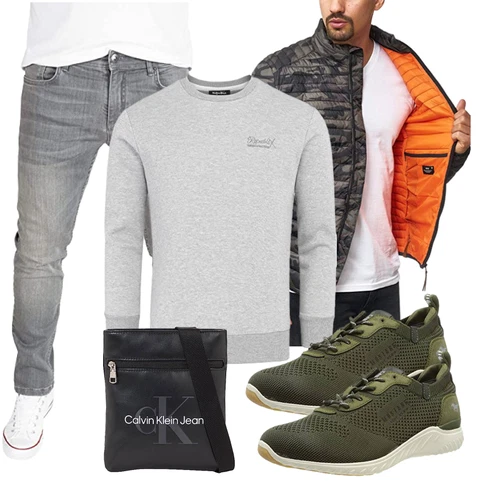 Grau Hoodie REPUBLIX kombinieren