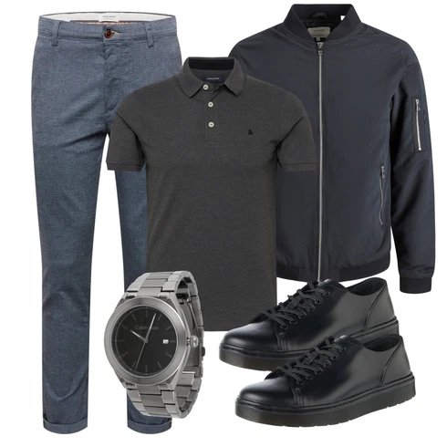 Grau/Dunkelblau/Hellblau/Blau Twill Hose/Slim Hose Jack & Jones kombinieren